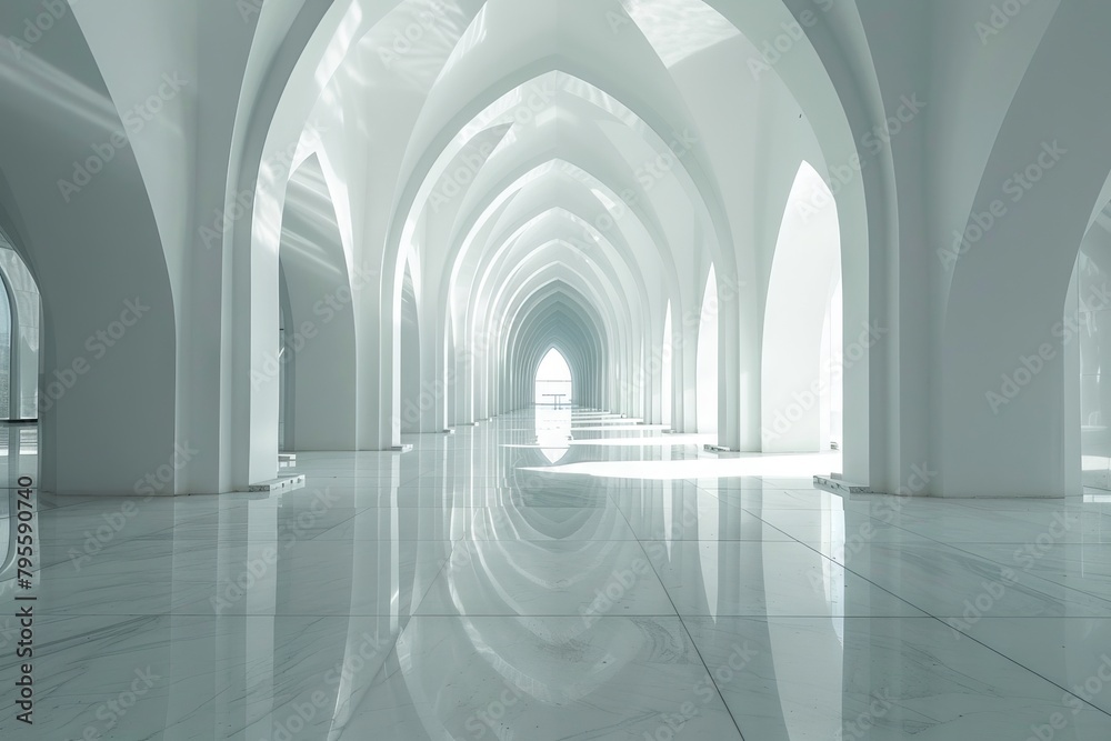 Symmetrical geometry providing visual harmony against the transparency of white Symmetrical geometry providing visual harmony against the transparency of white