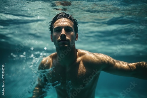 man swimming icon in different style