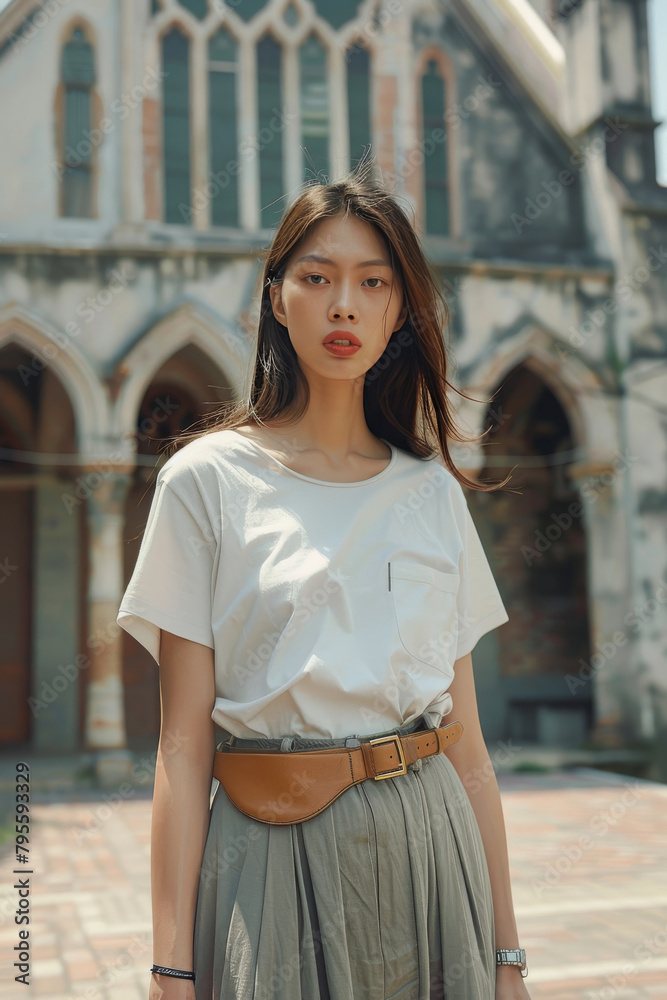 Woman Standing in Front of Building