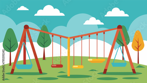 A playground with swings that go higher and faster depending on how much focus and determination the child puts into their thoughts..