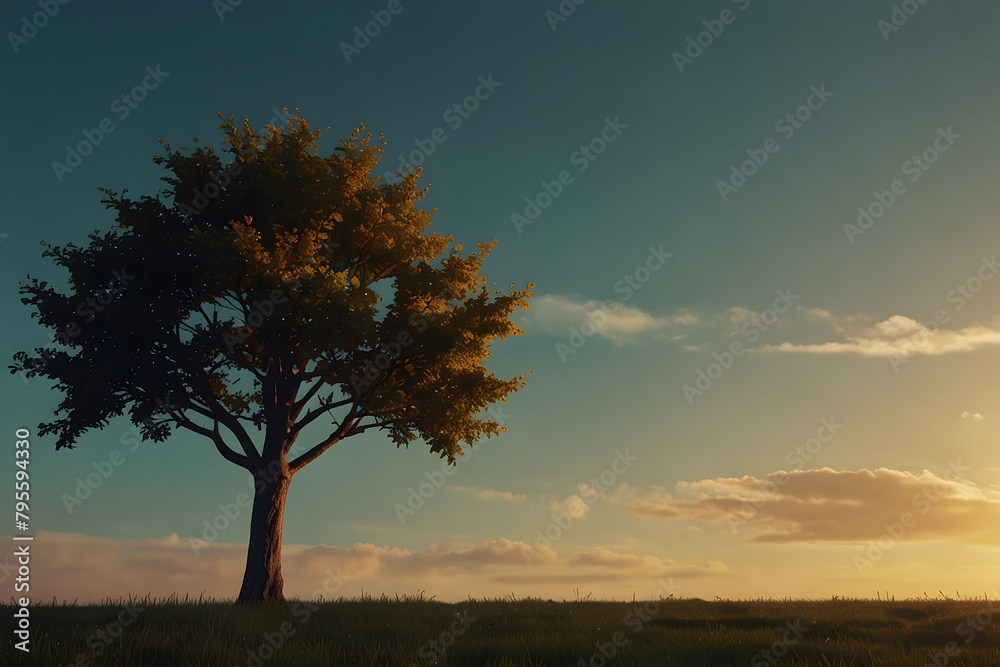 Fototapeta premium tree in sunset