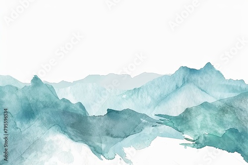 Mesmerizing Watercolor Depiction of Serene Coastal Cliffs and Tranquil Ocean Vistas