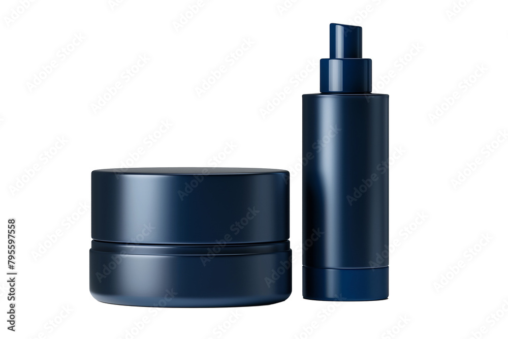 Blue cosmetic bottle mockup on transparent background Blue cosmetic bottle mockup on transparent background