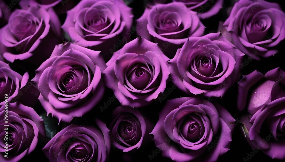 Lot of purple and violet roses macro background card Lot of purple and violet roses macro background card