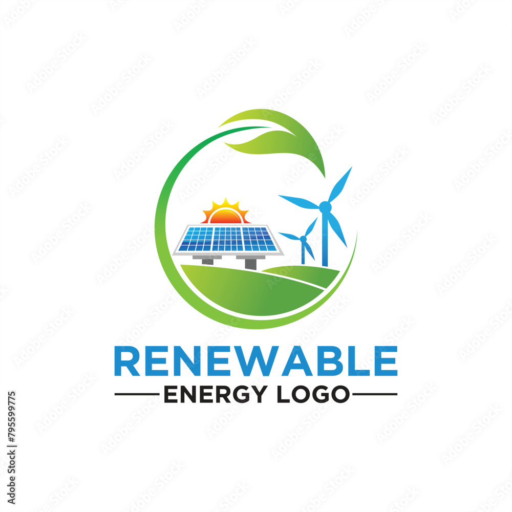 Renewable energy logo concept design vector