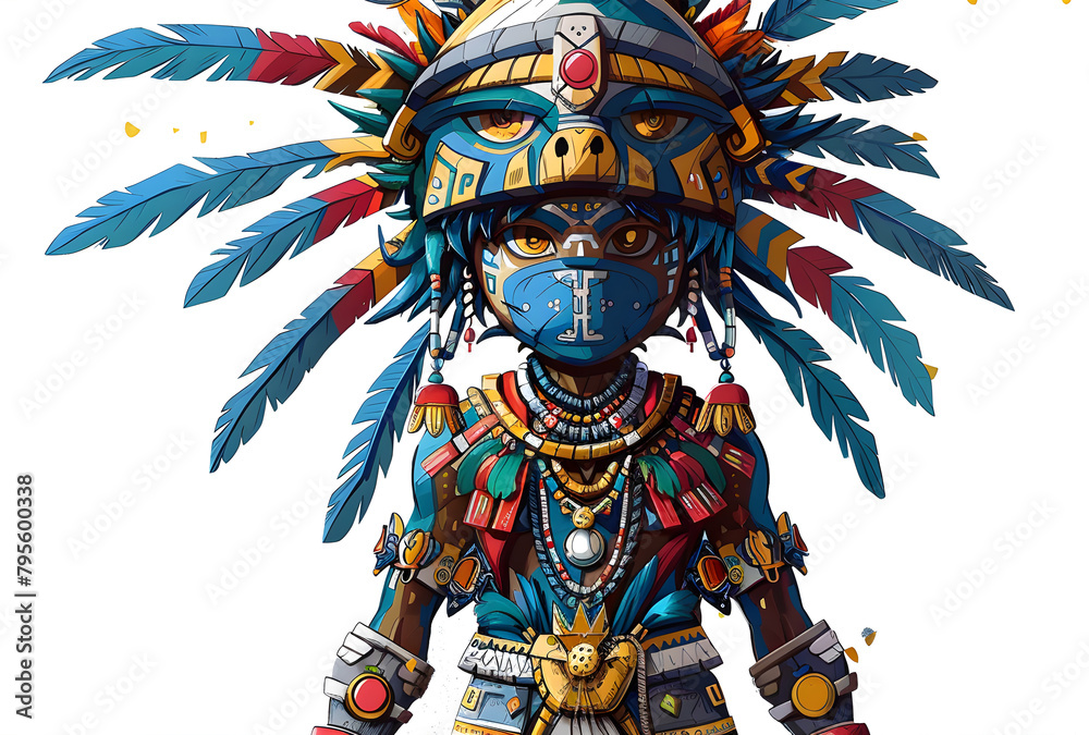 Fototapeta premium Aztec god Tlaloc (The god of rain, fertility, and water)