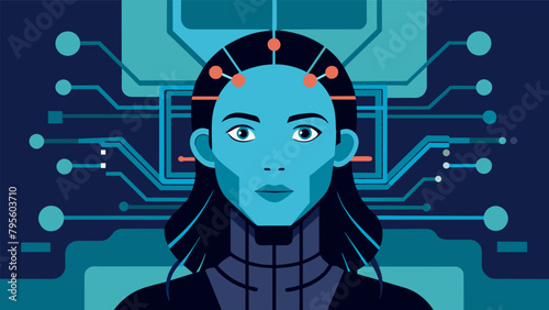 A portrait of a person with their face seemingly fading into a matrix of wires and circuits highlighting the idea of technology merging with our.