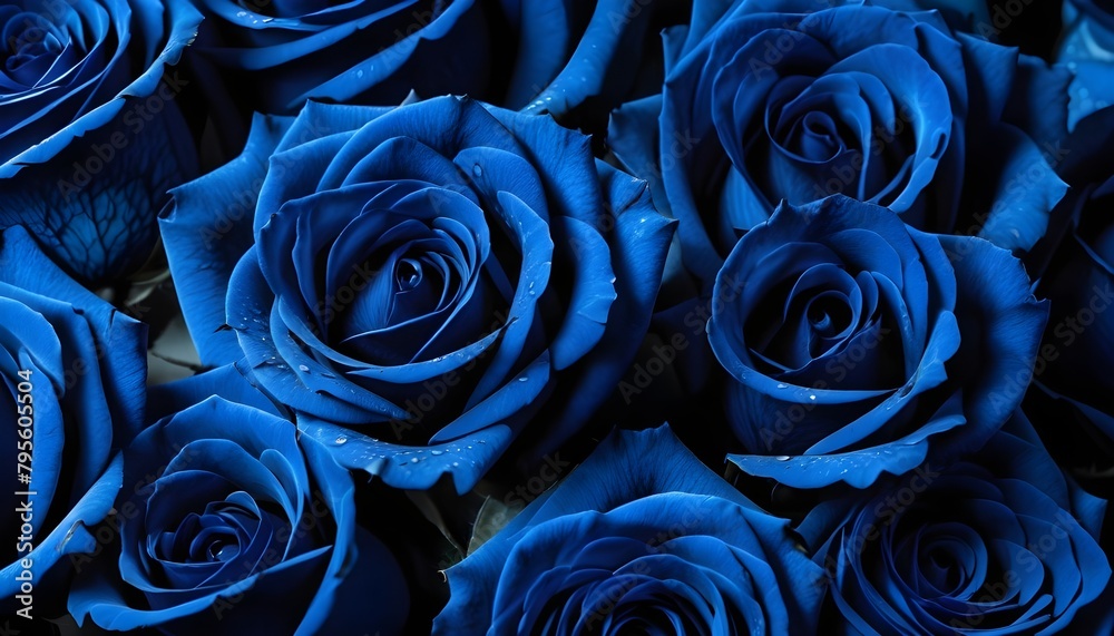 Silk beautiful blue fresch roses multitude macro Silk beautiful blue fresch roses multitude macro
