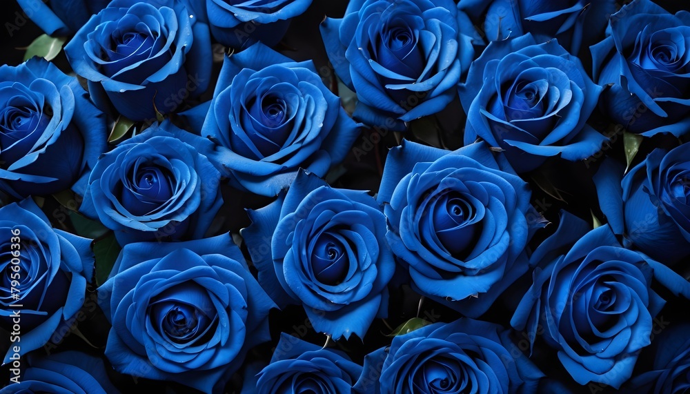 Silk beautiful blue fresch roses multitude macro Silk beautiful blue fresch roses multitude macro