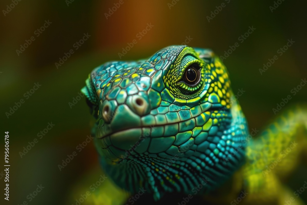 Inhabitant of the Emerald Canopy: Lizard Portrait