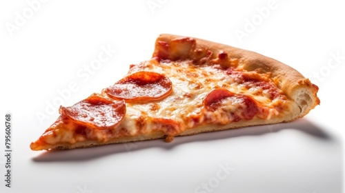 Pizza with pepperoni on a white background. Isolated.