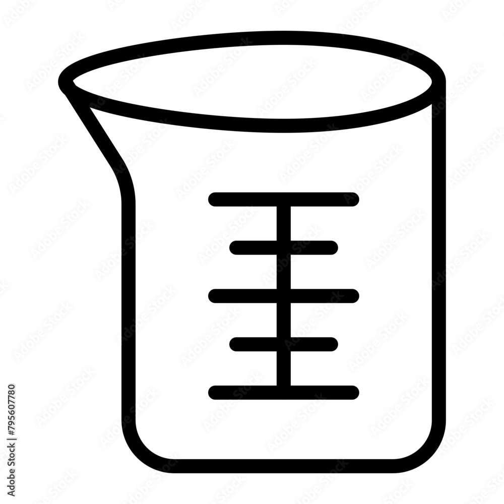 Science beaker Vector Line Icon Design Science beaker Vector Line Icon Design