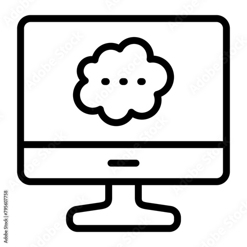 Speech bubble Vector Line Icon Design