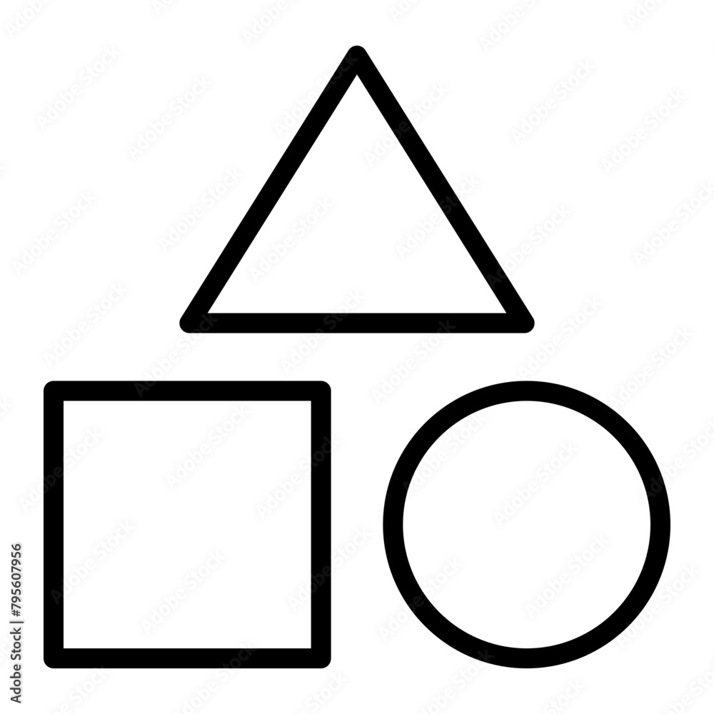 Geometric shapes Vector Line Icon Design Geometric shapes Vector Line Icon Design