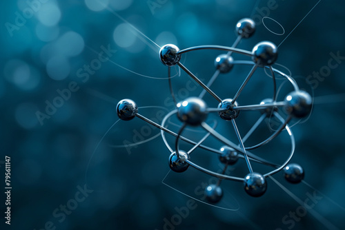 atom model, Dive into the fascinating world of science with this captivating visual featuring a molecular model of an atom structure