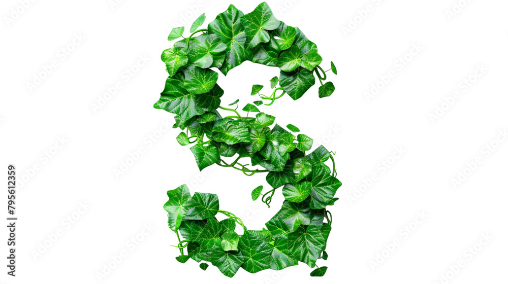dollar sign made of green grass isolates png
