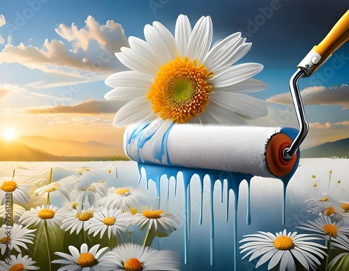 daisy in the blue sky