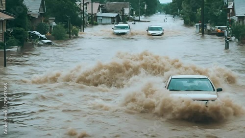 Cars in the flood