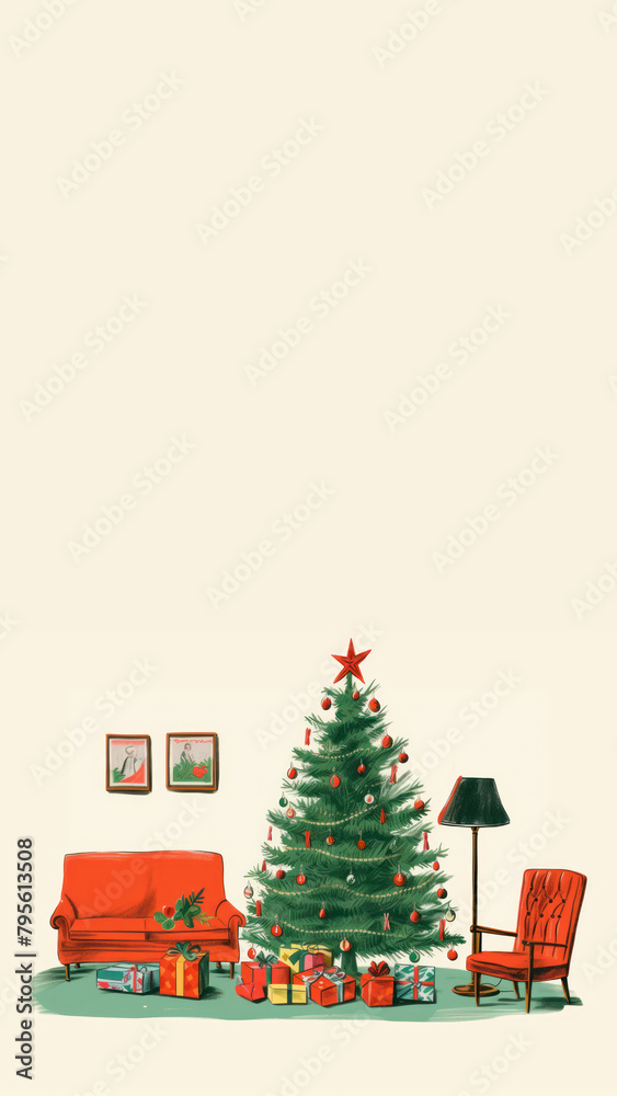 Furniture christmas chair plant