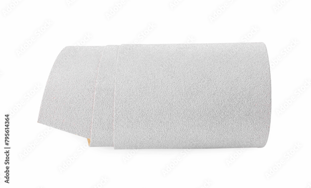 Obraz premium Sheet of coarse sandpaper isolated on white
