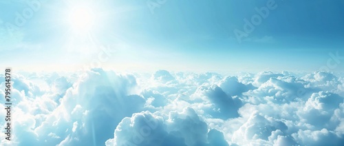 Blue sky with clouds, clear and bright background 
