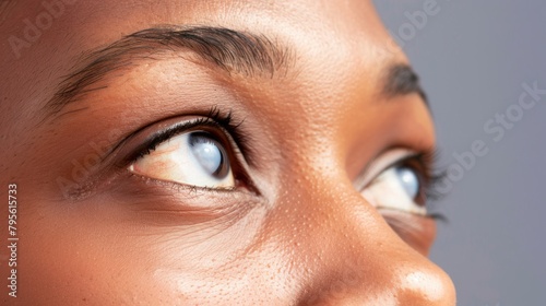 Close-up Portrait of a Woman's Eyes and Facial Features
