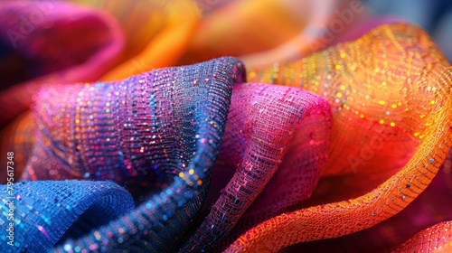 Dive deep into the microscopic world of textiles, where every fiber's weave and texture is magnified, essential for fashion design insight photo