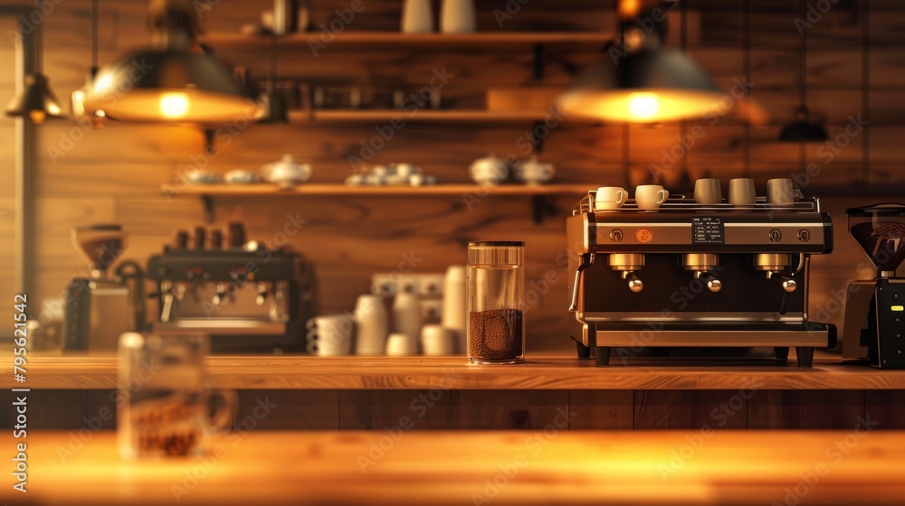 A Cozy Wooden Coffee Shop