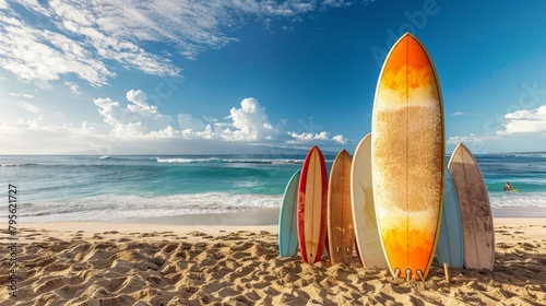 A Collection of Colorful Surfboards