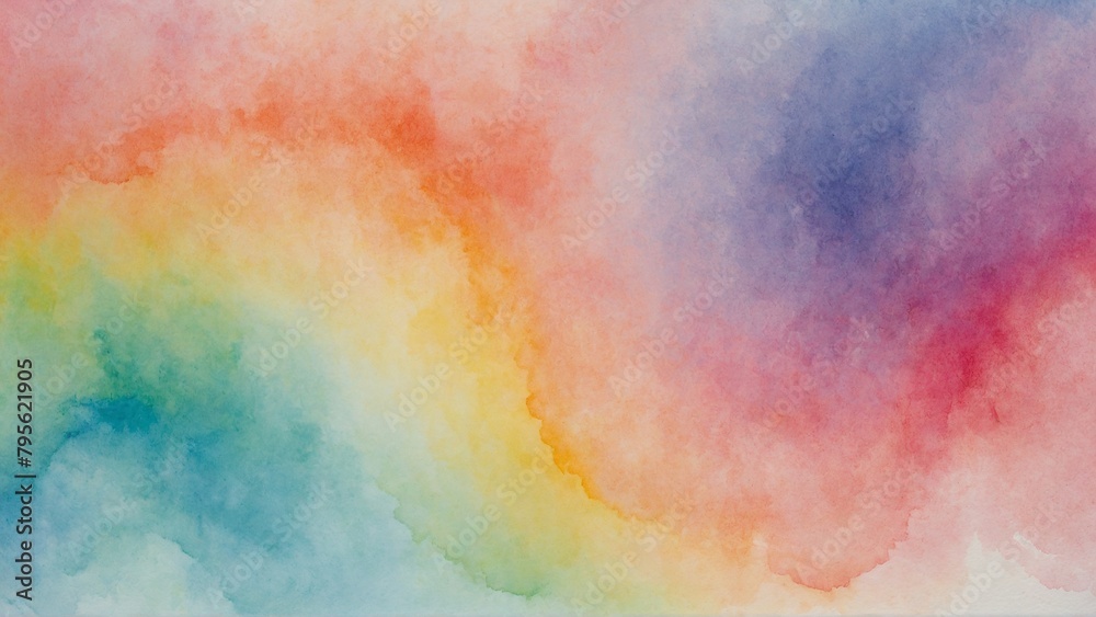 Abstract colorful pastel rainbow colors watercolor background
