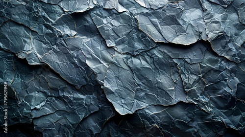   A tight shot of a paper half, seemingly split and coated in black paint photo