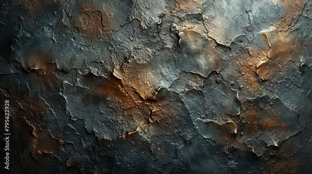 A tight shot of a textured surface, featuring orange and brown highlights at its upper and lower edges A tight shot of a textured surface, featuring orange and brown highlights at its upper and lower edges