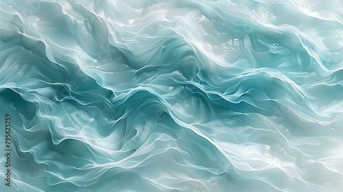   A tight shot of a blue-white background featuring undulating patterns at its upper and lower edges photo