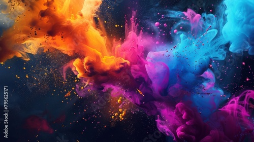 Dynamic abstract splash of colors for creative advertising and covers photo
