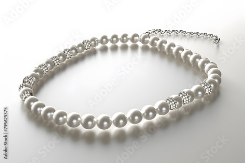 Pearl necklace, Jewel necklaces on a white background