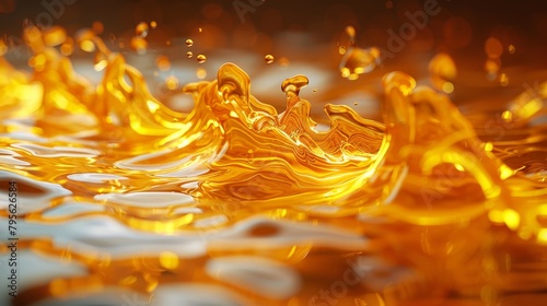  A yellow liquid splashes from a yellow container against a black-and-white backdrop
