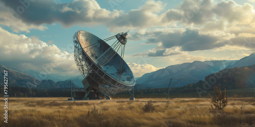 Large radio telescope, parabolic antenna