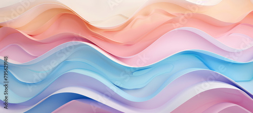 Colorful Curved Paper Waves, Abstract Background