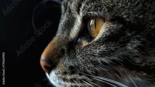 Mystical Cat's Eye, Macro Shot in Dark Background