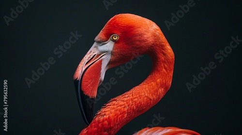 The Majestic Flamingo: A Portrait in Vibrant Hues. Generative AI