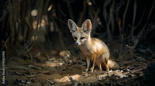 Desert Whisperer: The Fennec Fox’s Quiet Moment. Generative AI photo
