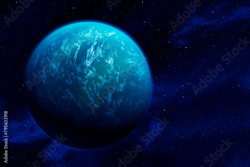 Exoplanet on a dark background. Elements of this image furnished by NASA