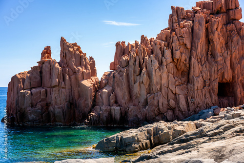 Stunning rocky coast of Sardinia with clear waters, Rocce Rosse photo