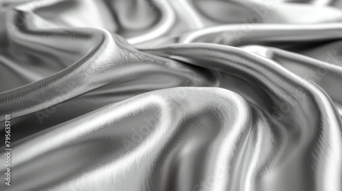   A black-and-white image of a diagonally folded satin fabric photo