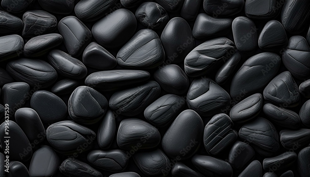 Pattern and Background: Horizontal Texture of Black Stone Pattern and Background: Horizontal Texture of Black Stone