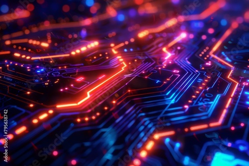 High-Speed Data Transfer in Futuristic Network. Beautiful simple AI generated image in 4K, unique.