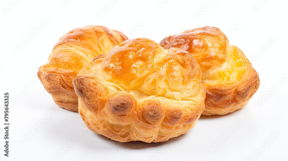 three Brioche on a white background. three Brioche on a white background.