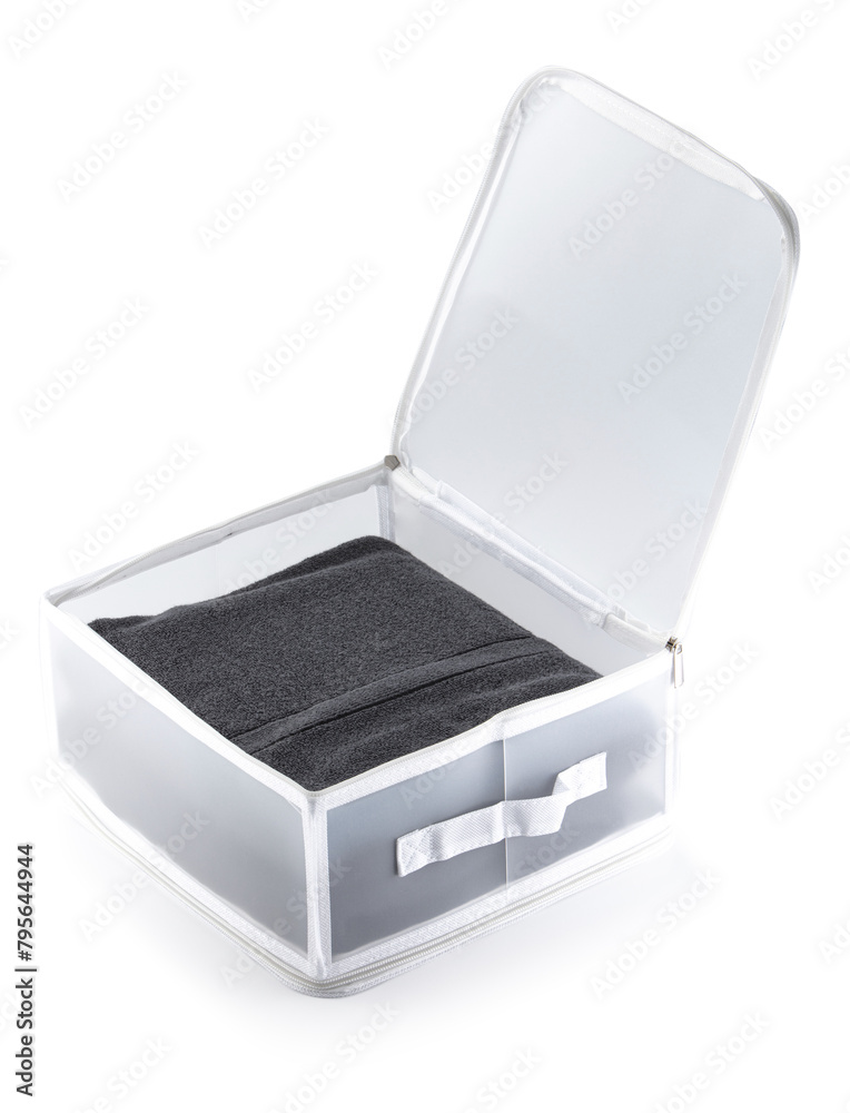 Set of foldable plastic drawer organizers for storing variety of items isolated on white background. Comfortable and functional interior accessories designed to create orderly and accessible space Set of foldable plastic drawer organizers for storing variety of items isolated on white background. Comfortable and functional interior accessories designed to create orderly and accessible space