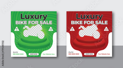 Social Media bike sale post vector template design