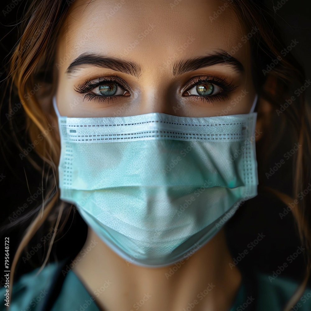 portrait of a woman with a mask portrait of a woman with a mask